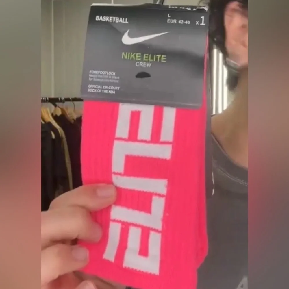 Nike Elite Crew NBA Basketball Sock White Pink Elite - NEW - MENS LARGE